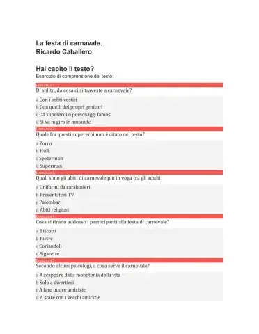 La festa di carnevale