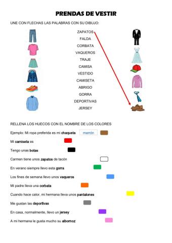 Prendas de vestir - Colores
