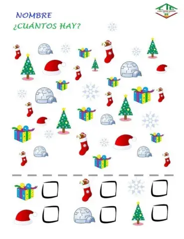 Contar elementos navideños