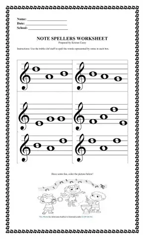 Treble Clef Line and Space Notes CPS Gr.4