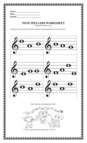 Treble Clef Line and Space Notes CPS Gr.4