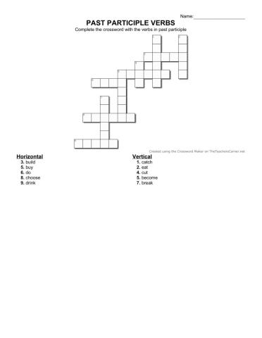 Past participle crossword