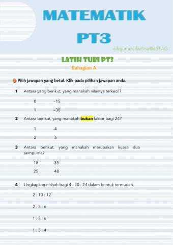 Ulangkaji pt3 set 1 bahagian a