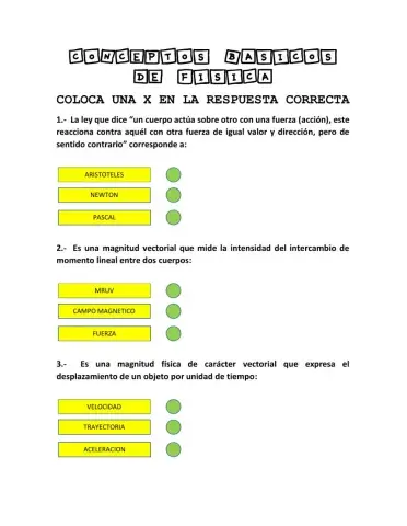 Conocimientos de fisica