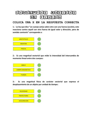 Conocimientos de fisica