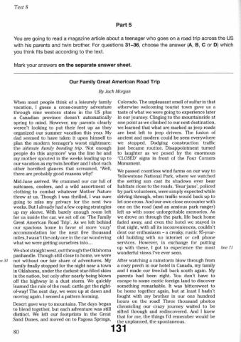 READING TASK- PARTS 5,6 AND 7- DECEMBER