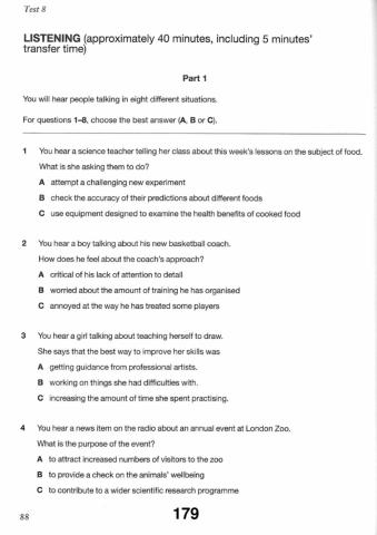 LISTENING TASK PART 1,3 AND 4- 