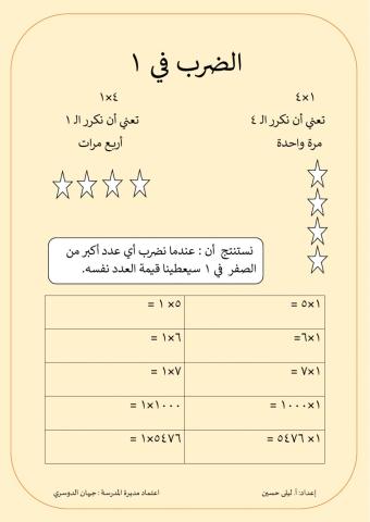 الضرب في واحد 3