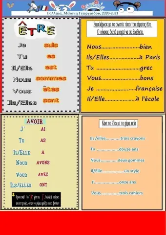 Verbes etre et avoir
