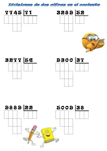 Divisiones con 2 cifras en el cociente
