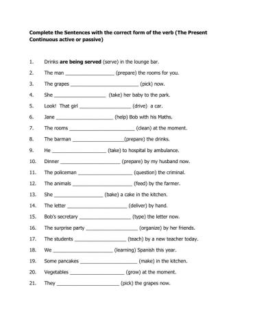 Present Continuou Passive