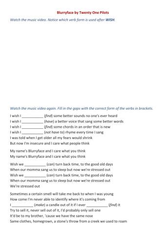 I wish song - Blurryface by Twenty One Pilots