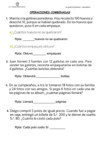 Problemas de operaciones combinadas