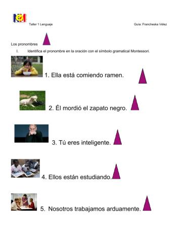 Pronombres signo gramatical Montessori