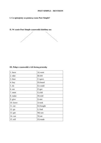 Irregular verbs past simple