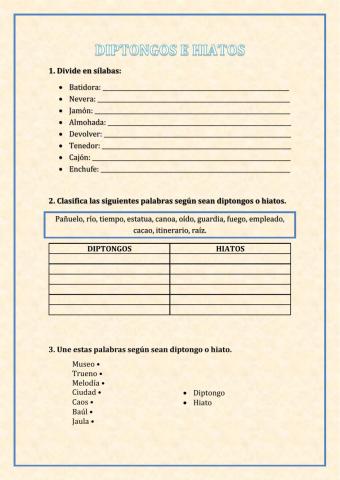 Diptongos e hiatos