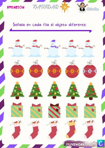 Atención con elementos de navidad