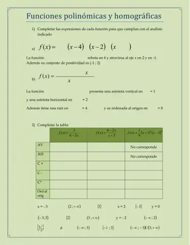 Funciones polinómicas y homográficas
