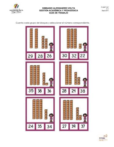 Seleccionar el número correcto y dictado