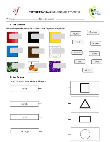 Test 2 - 3ro Primaria Hispano