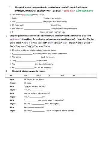 English Class a1+ unit 3 - short test