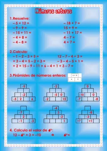 Práctica con los números enteros