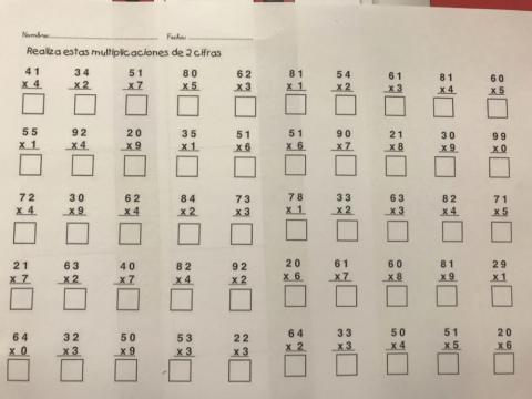 Multiplicaciones sin llevadas