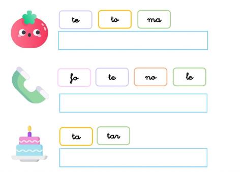 Ordenamos sílabas y formamos palabras