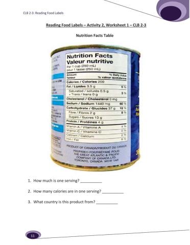 Food Label Information