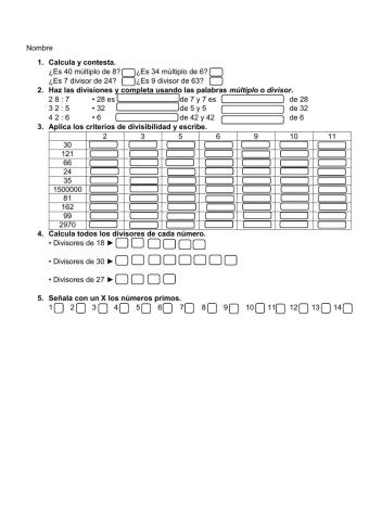Multiplos y divisores