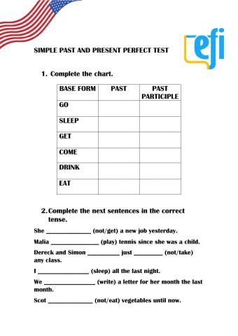 Simple past and present perfect