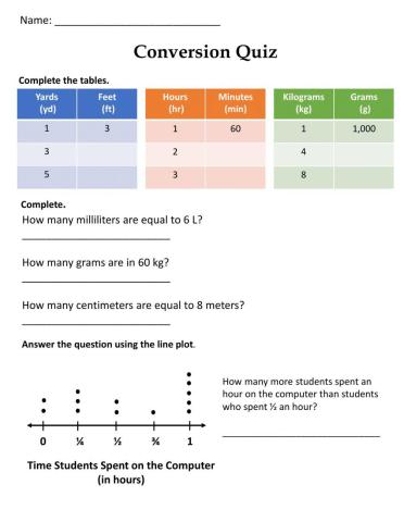 Conversion Quiz