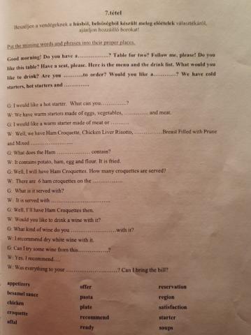 Hot starters made of meat