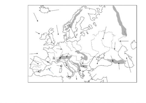 Mapa físico mudo. europa
