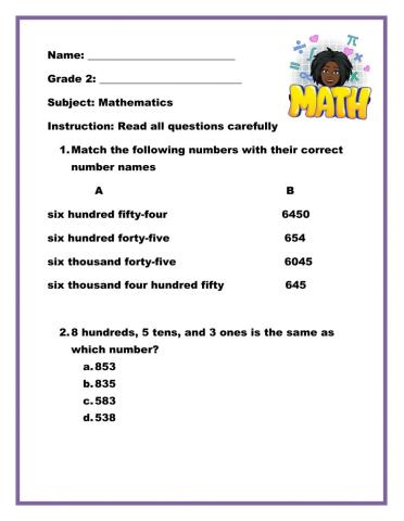 Math Quiz 2