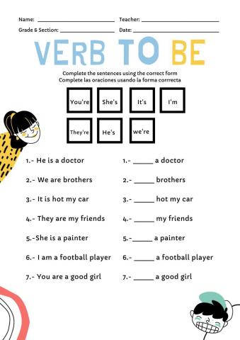 Verb to be - Contractions