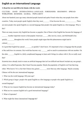 English as an International Language