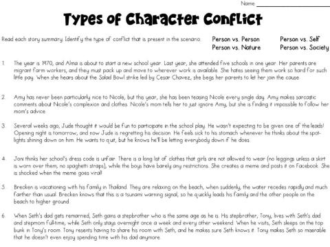 Conflict worksheet