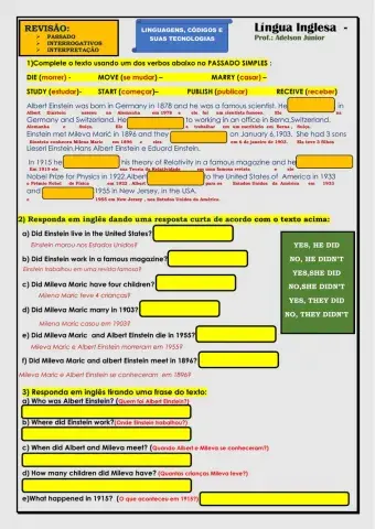 Revisão :Interpretação,passado simples e interrogativos