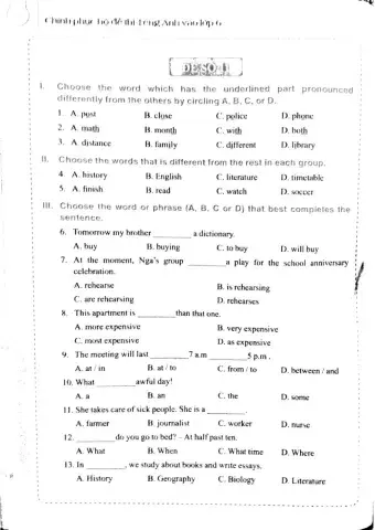 English 6 - Đề số 11
