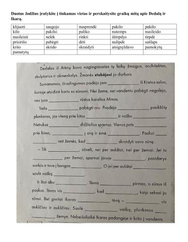 Graikų mitas ,,Dedalas ir Ikaras-