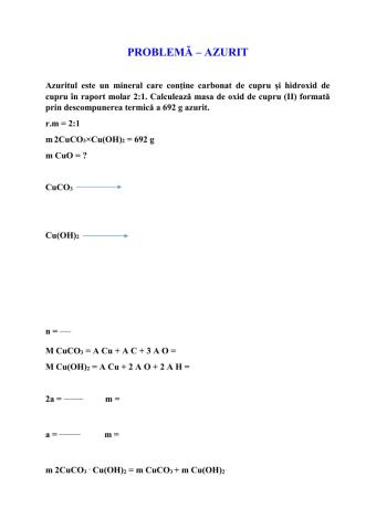 Problemă - Azurit