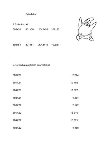 Szorzás kétjegyű számmal