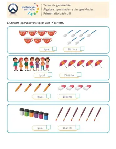 Evaluación Igualdades y desigualdades