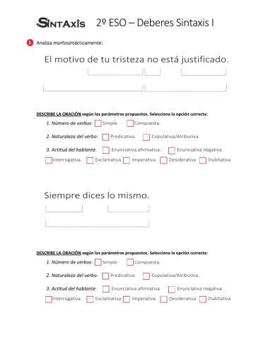 Deberes de sintaxis I