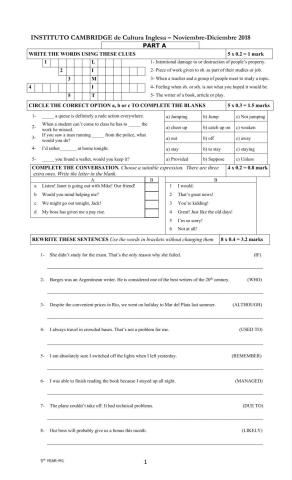 mock exam fifth year