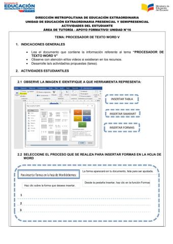 Tema: procesador de texto word v