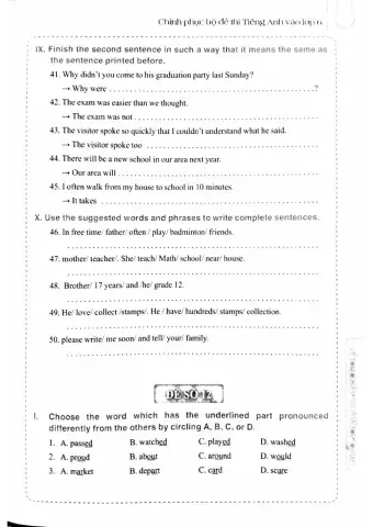 English 6 - Đề số 12