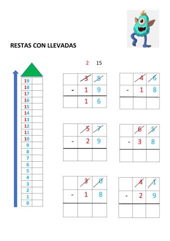 Restas con llevadas