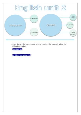 Vocabulary: literature and professions. Grammar: was-were, could-couldn't and past simple